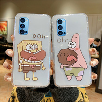 Couples SpongeBob opporeno4PRO Phone Case reno3 Silicone reno2 Soft Shell reno4SE Transparent renoz Anti-Fall 2z Couple reno Ten