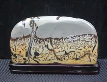 Natural strange stone grass flower stone Original stone picture viewing stone Chinese painting stone Home decoration collection