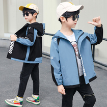 Boys spring coat 2021 new foreign style children spring Chinese big boy Korean coat jacket boy clothes tide