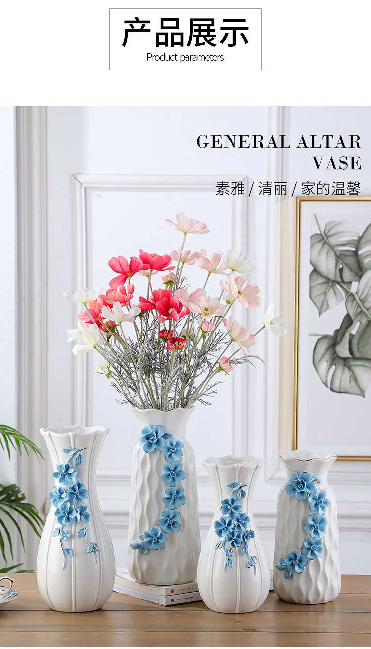 2023 New Style ceramic vases, European-style ceramic vases, table and coffee table ornaments, home decorations, flower arrangements, modern and simple dried flower hydroponic handicrafts pic 11