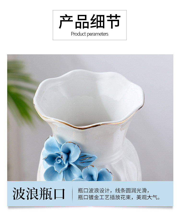 2023 New Style ceramic vases, European-style ceramic vases, table and coffee table ornaments, home decorations, flower arrangements, modern and simple dried flower hydroponic handicrafts pic 18