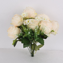 Yellow rose simulation flower White rose simulation flower Champagne simulation flower fake flower Red rose simulation flower