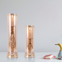 European iron table candlestick ornaments Nordic romantic simple modern Western luxury glass creative candle holder