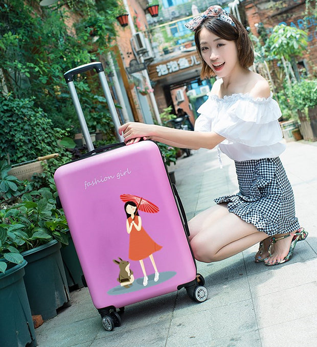 Xe đẩy vali nữ dễ thương phiên bản Hàn Quốc của sinh viên đại học nhỏ tươi 20 vali da vali vali phổ quát 24 inch vali kéo cao cấp