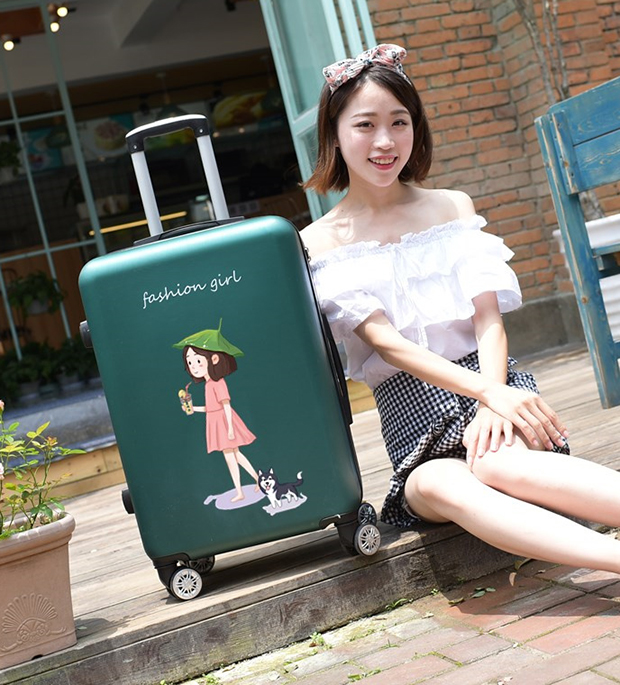 Xe đẩy vali nữ dễ thương phiên bản Hàn Quốc của sinh viên đại học nhỏ tươi 20 vali da vali vali phổ quát 24 inch vali kéo cao cấp