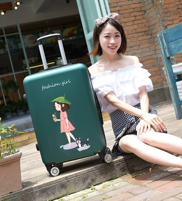 Xe đẩy vali nữ dễ thương phiên bản Hàn Quốc của sinh viên đại học nhỏ tươi 20 vali da vali vali phổ quát 24 inch