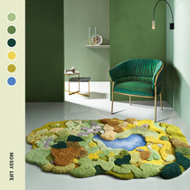 Moxi handmade light luxury carpet Modern living room coffee table Ethnic style wool moss bedroom bedside blanket large area