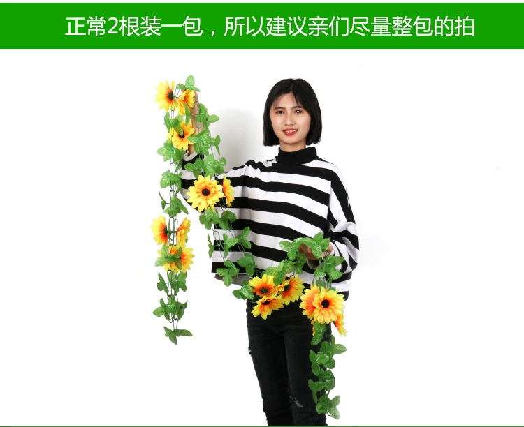 Mô phỏng hoa hướng dương bằng nhựa giả hoa mặt trời hoa nho dây leo trang trí ban công không khí trường học - Hoa nhân tạo / Cây / Trái cây