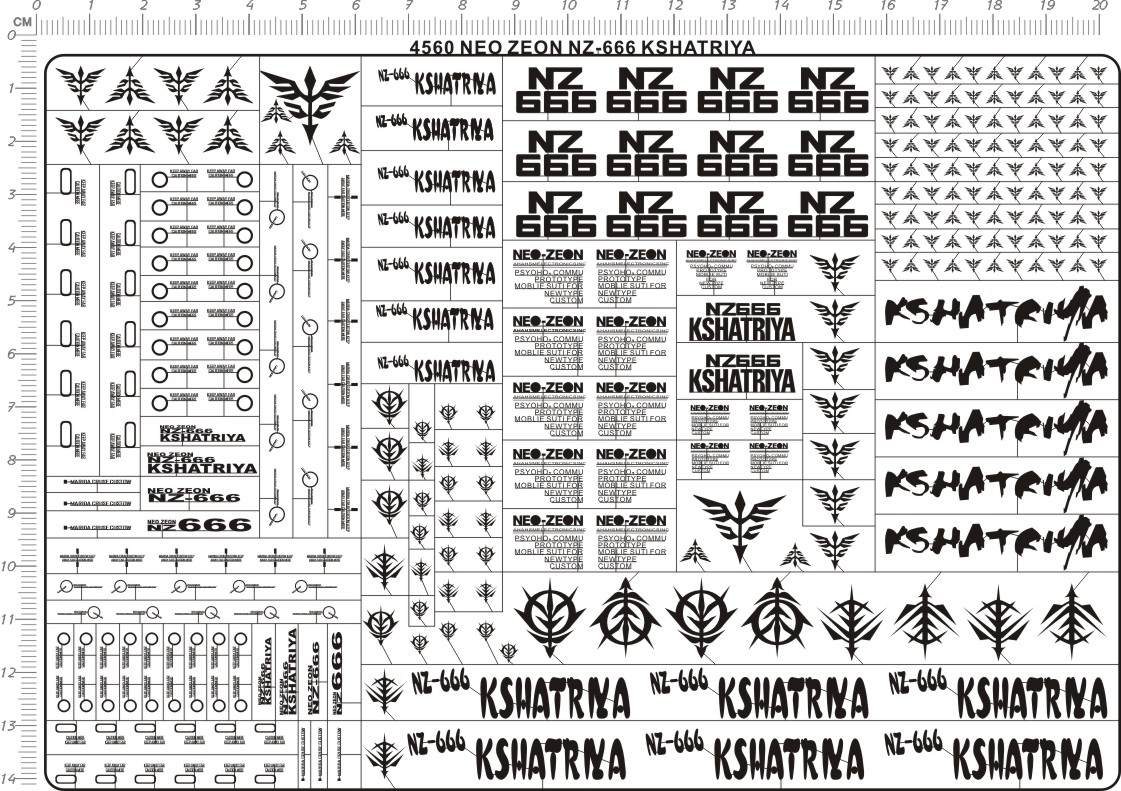 4560-@317 MG NEO ZEON NZ-666 KSHATRIYA Kshatriya gd metal sticker 111