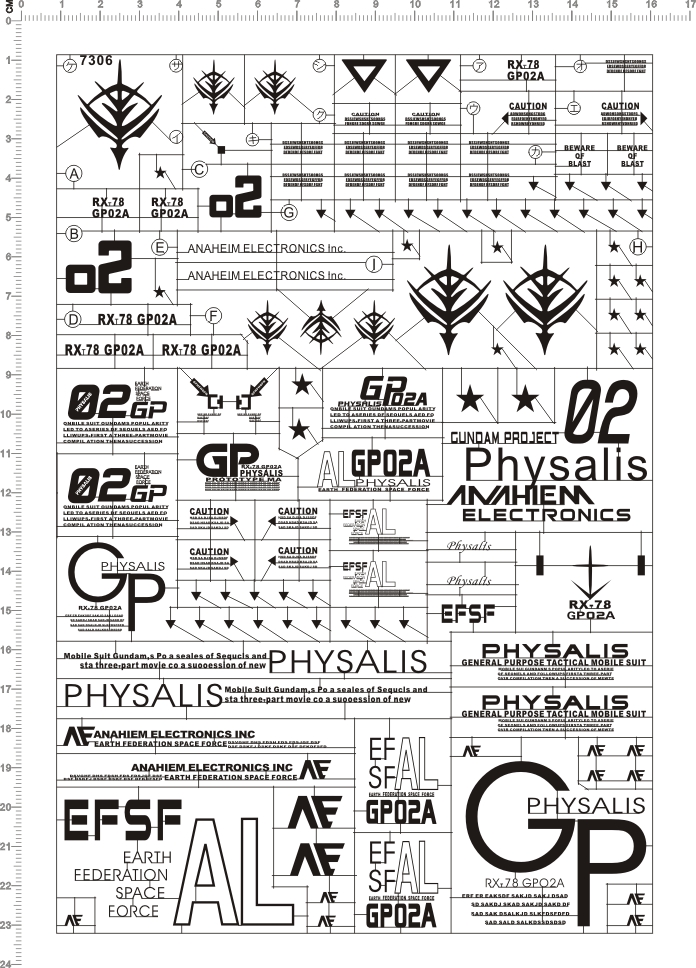 7306-@120 PG RX-78 GP02A gd metal sticker 1