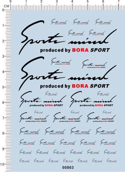 00863-Sports by BORA SPORT treasures to model car water stickers
