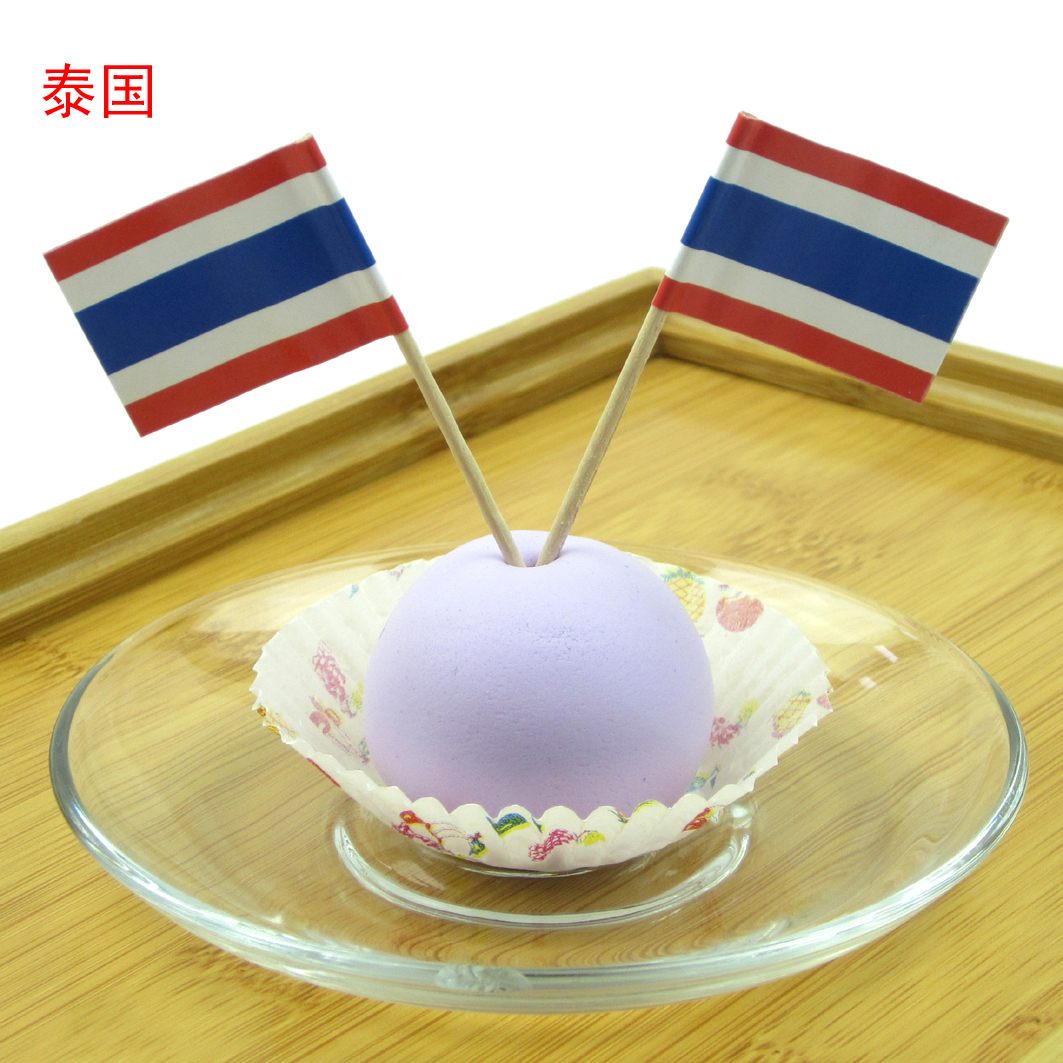 140pcs boxed disposable Thai small plug flag toothpick bunting bar dance art decoration custom logo