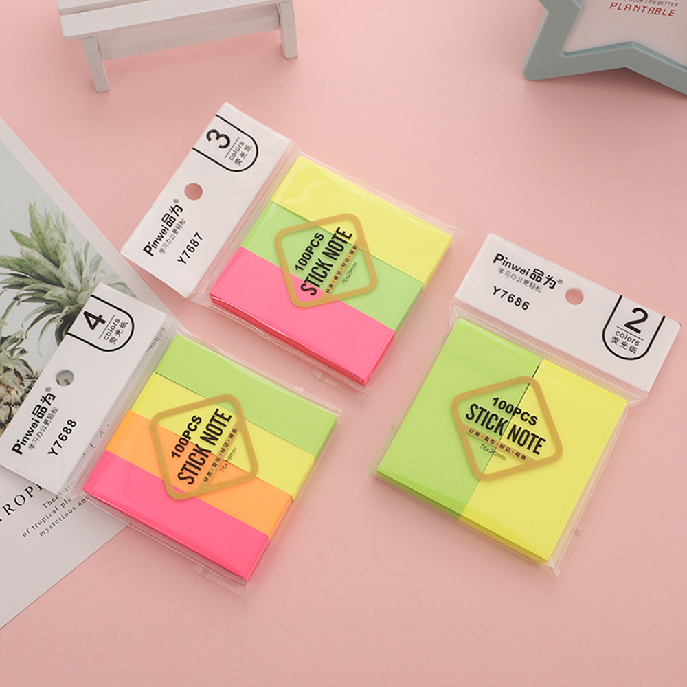 Fluorescent Bars Convenience Patch Office Convenience Stickers Personality Index N Times Sticker Students Hundreds of notepads Cheat Sheets