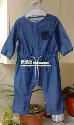 Foreign trade export French single-brand baby children Sand Wash cotton thin denim one-piece climbing clothes Universal
