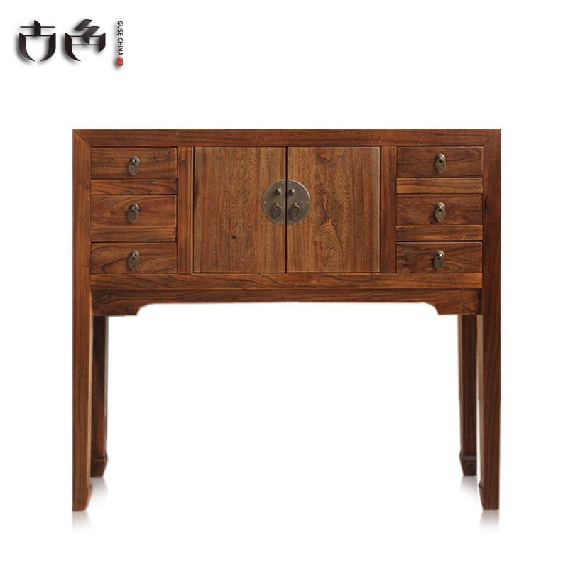 Patina phía bắc cũ elm đồ gỗ rắn hiên tủ đơn giản hiên bàn gỗ rắn bàn nhỏ Trung Quốc đồ nội thất Zen - Bàn / Bàn bàn chân sắt mặt gỗ