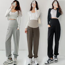 Pregnant Woman Pants Casual Sweatpants Woman Big Code Spring Fall Outside Wearing Loose Sports Pants Autumn Winter Style Long Pants Gestation Women Dress Spring Clothing