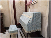 Qin Jiayi simple modern piano cover piano half cover grass green open door half cover dust piano cover set