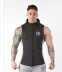 Mùa xuân 2018 mới cơ bắp anh trai thể thao vest nam chạy tập thể dục vest thể thao áo trùm đầu Áo thể thao