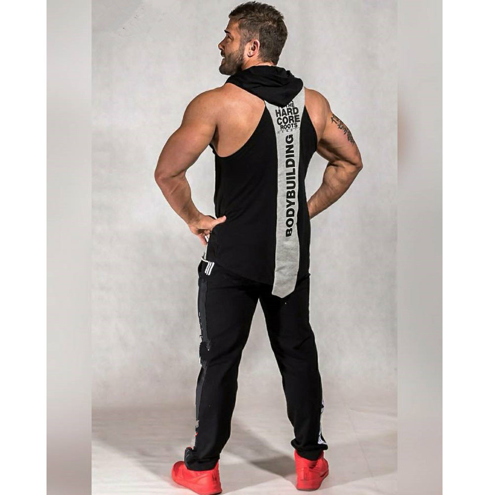 Cơ bắp nam anh em áo thể thao mùa hè căng thoáng thể dục vest nam cotton trùm đầu áo thun thể thao - Áo thể thao áo khoác nike xách tay