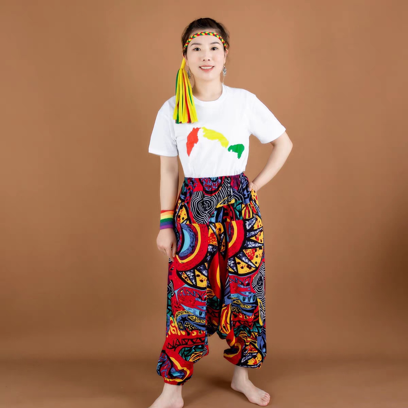 African Drum Performance Clothing, Adult Cotton and Linen Ethnic Style Pants, Original Artistic Style Outfit, for Outings and Beach African Drum Performance Clothing, Adult Cotton and Linen Ethnic Style Pants, Original Artistic Style Outfit, for Outings and Beach