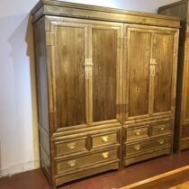 Authentic Xiaoye Zhennan wardrobe single-board top box cabinet old material black tiger skin pattern solid wood furniture wardrobe golden nan cabinet