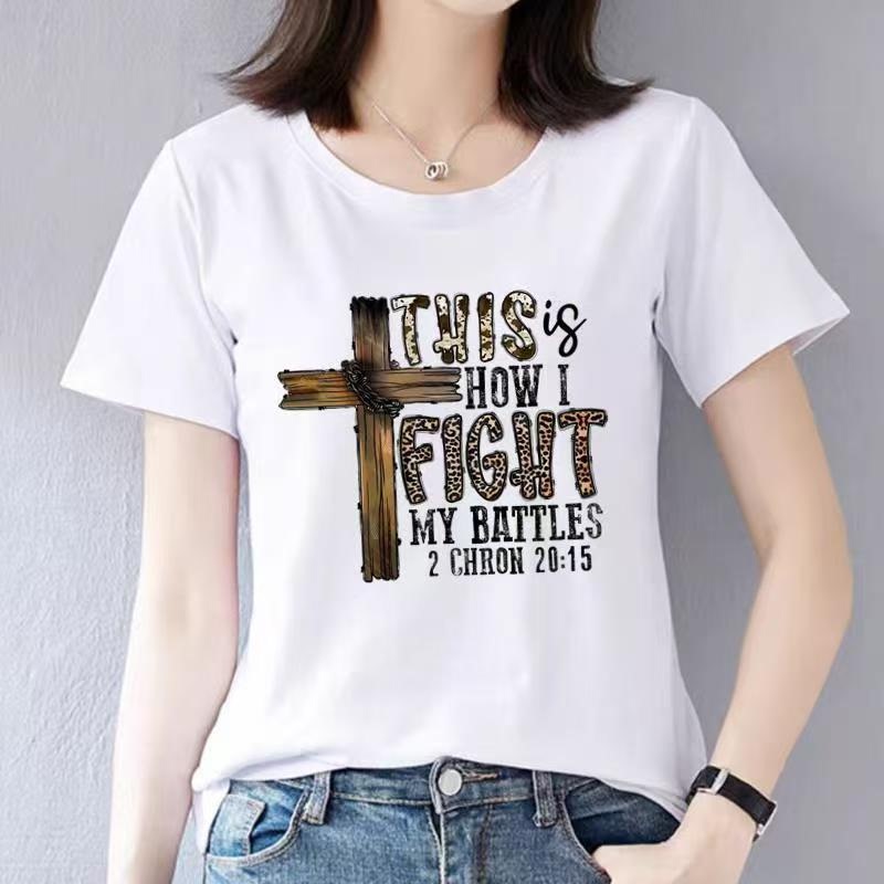 Faith Bible Women t Shirts Faith Cross Short Sleeve Women's Round Neck Top Export T-Shirt Faith Bible Women t Shirts Faith Cross Short Sleeve Women's Round Neck Top Export T-Shirt