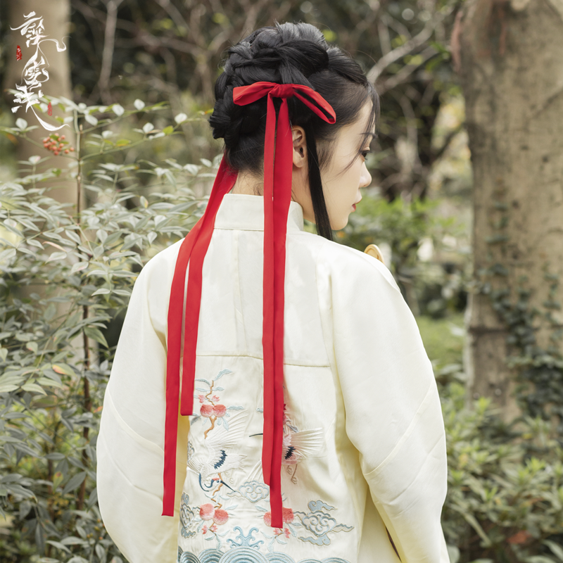 Clouds, deep fog, light solid color, Hanfu, ultra-fine hairband, ancient style, ribbon, hair, girl, all-match streamer, chiffon headwear, hair accessories