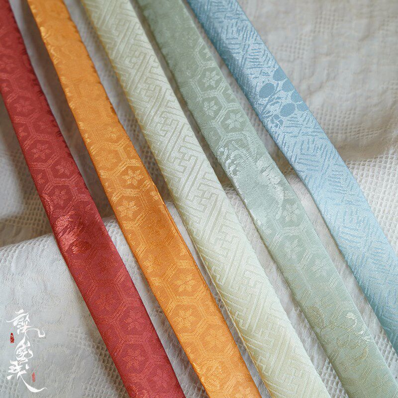 Cloud Deep Mist Light Slim Narrow Jacquard Hair Circles Hanfu Slim bouquet with ancient wind strap 100 hitch with headwear hair accessories