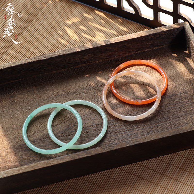 Deep clouds and light fog, all-match multi-color Hanfu accessories, jingle bracelets, glass imitation chalcedony fine bracelets, ancient style jewelry bracelets