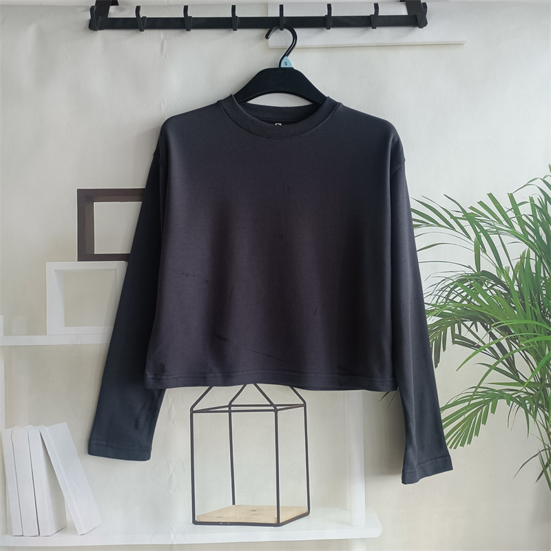 Neon Spring New Style Round Neck Long Sleeve Design T-Shirt Short Top for Women