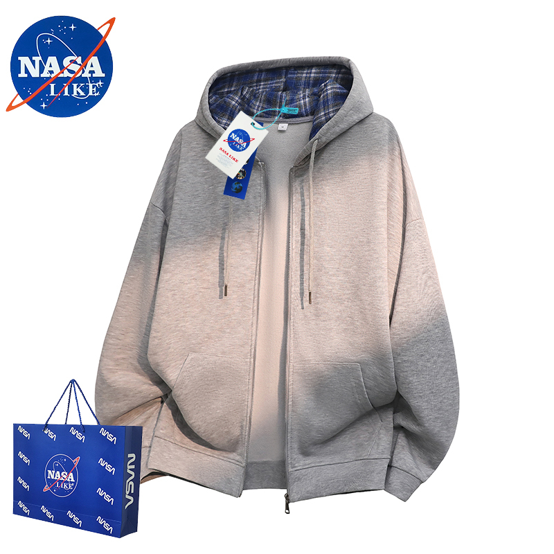 Outlet Fashion Brand | Scarf and Neck Warmer | Plaid Hooded Cardigan Sweatshirt for Men, Autumn Casual Zip-Up Jacket