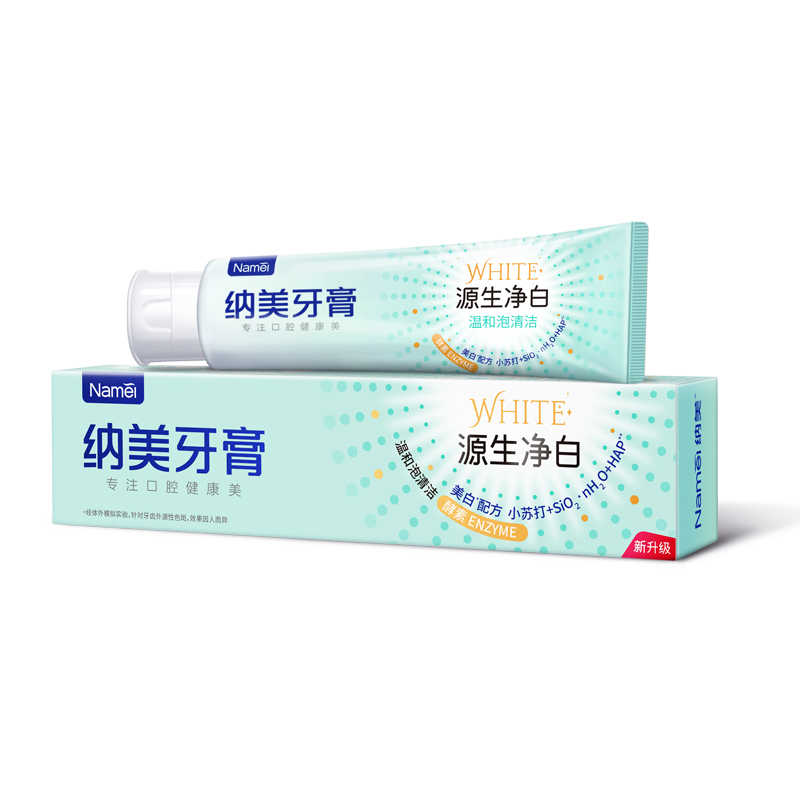 Namei baking soda toothpaste 120g enzyme source whitening to reduce tooth stains, plaque, whitening teeth, particles cleaning teeth