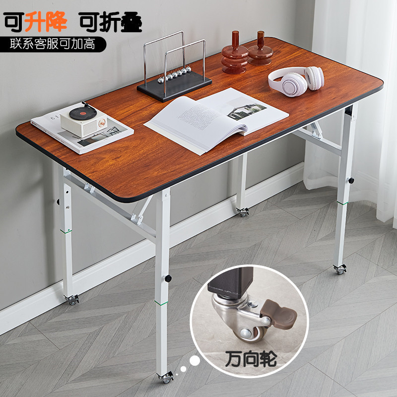 Movable Foldable Table, Adjustable Height Desk, Standing Workstation with Wheels, Computer Desk, Home Study Table