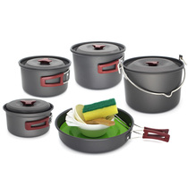  Non-stick set pot outdoor picnic tableware Professional outdoor camping pot portable stove combination suitable for multiple people
