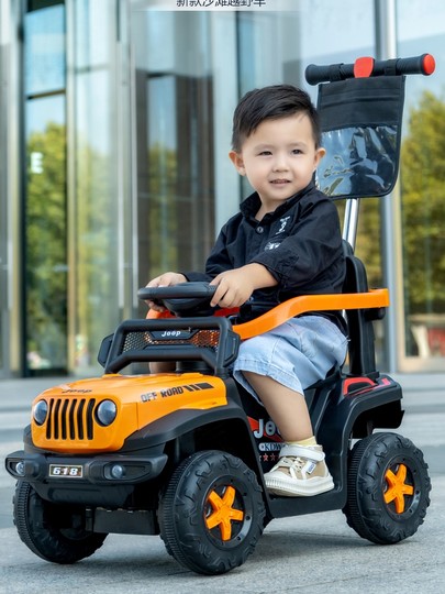 Children's electric off-road vehicle Jeep four-wheel beach vehicle male and female baby charging remote control toy car can sit in a stroller