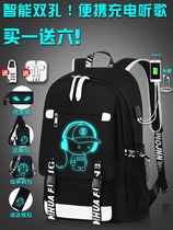 ~ Backpack Men Fashion Trends Han Edition High School Students Double Shoulder Bag Junior High School Boy Children Light Elementary School
