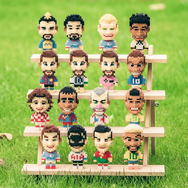 Football World Cup Star Merchandise: Cristiano Ronaldo, Neymar, Messi, Ronaldo Building Block Model Toys and Gifts
