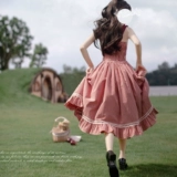 Красная шапочка, милое красное платье без рукавов, рубашка, рукава фонарики