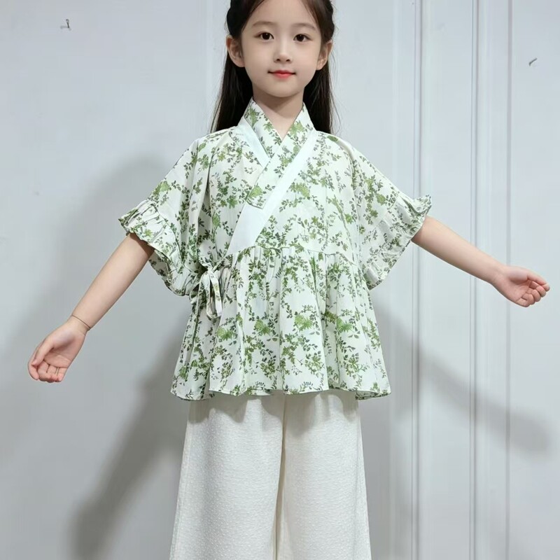 Xiaogege Hanfu Cross-Collar Babydoll Shirt
