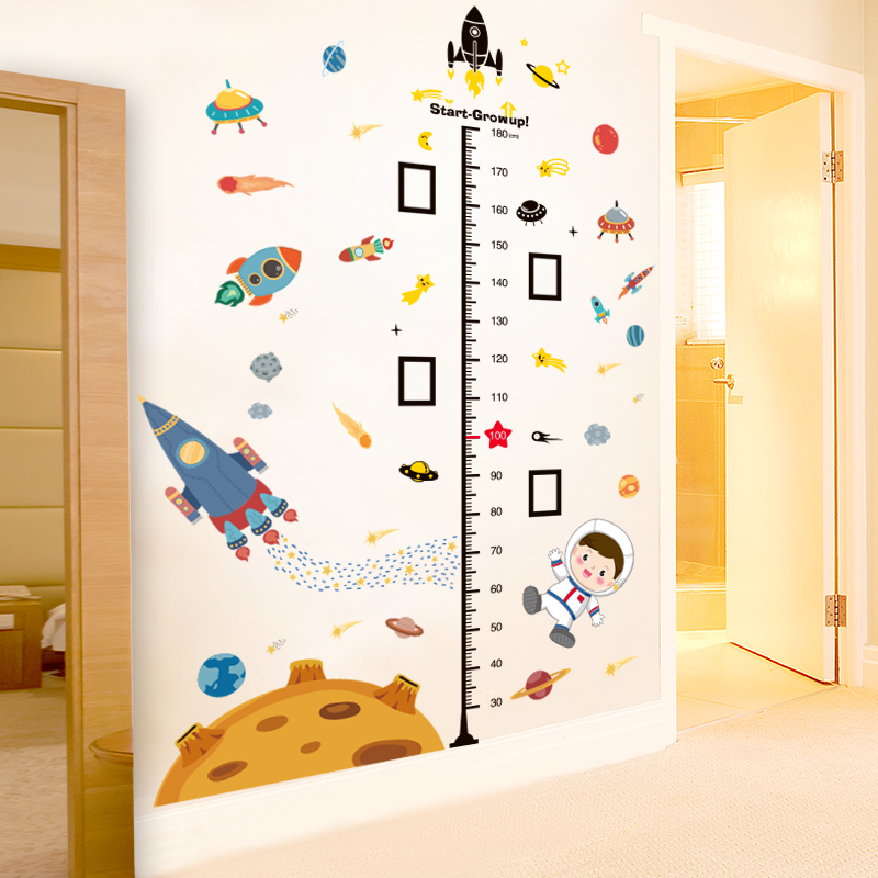 3d stereometric measuring height ruler applid wall stickers for children Interior Decorative Wall Stickers Baby Kid Stickler removable