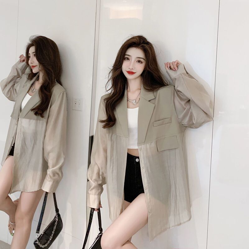 Loose Long-Sleeved Suit Jacket Women's Thin Breathable 2024 Spring and Summer New Elegant Popular Casual Suit