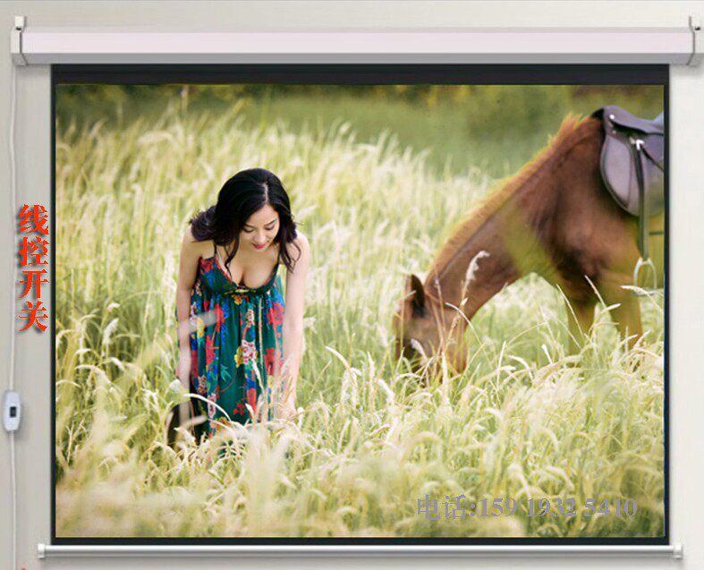 Projection Screen 60 Inch 4: 3 Electric Wireless Remote Control Curtain Home Projector Curtain projector Lift Ultra High Clear