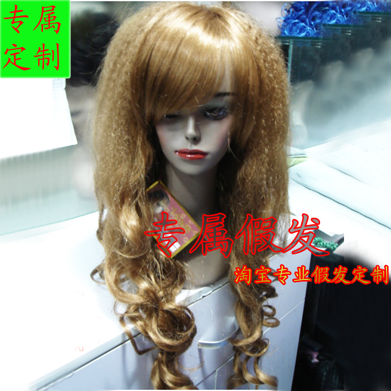 Unique Retro Kusama-Style African Curly Wig Classic Non-Mainstream Fireworks Ion Perm Afro Blonde