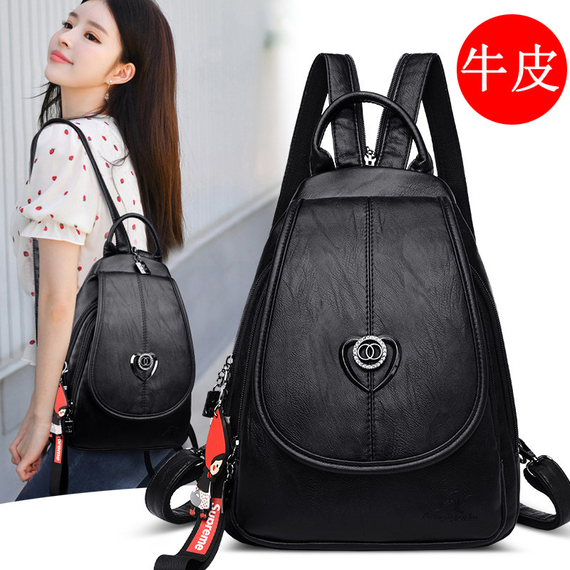 2020 new genuine leather rear shoulder bag women's new soft leather 100 lap fashion Korean version cow leather small scapegoat personality chest bag tide