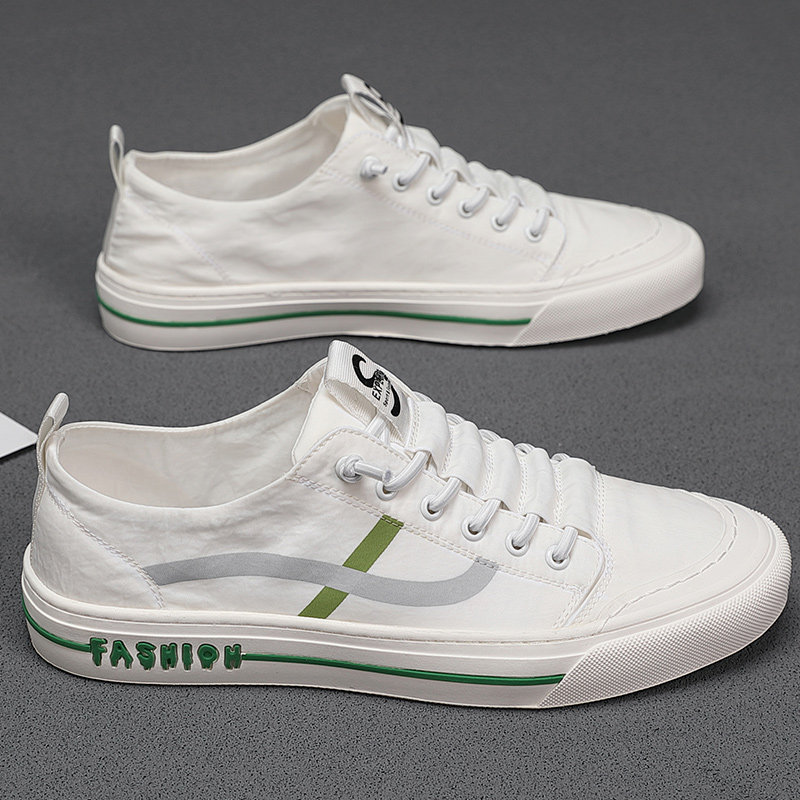 Boomer Ice Silk Sails Cloth Shoes Men One Foot Pedal Summer Thin Air Breathable Little White Shoes 2022 New Casual Shoes Men's Board Shoes