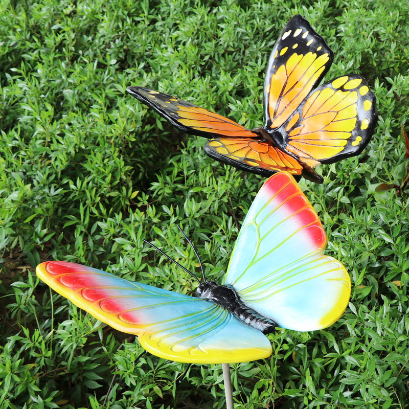Simulation Butterfly GRP Sculpture Outdoor Garden Forest Landscape Small Pint Courtyard Park Real Estate Lawn Decoration Pendulum-Taobao