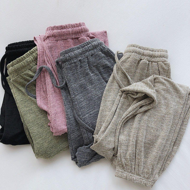 Super Soft Drapey Women's Summer Thin Sports Pants, Loose Casual Jogger Pants for Students, High-Waisted Slimming Knit Long Pants