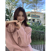 Pink Small Suit Jacket Women Casual 2024 Spring Autumn New little Subsuit Little crowdDesign Feel Loose Korean version