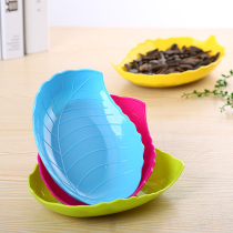 Plastic candy plate Dining utensils Small plate Snack melon seeds flat plate Spit bone plate Garbage plate Leaf-shaped fruit plate