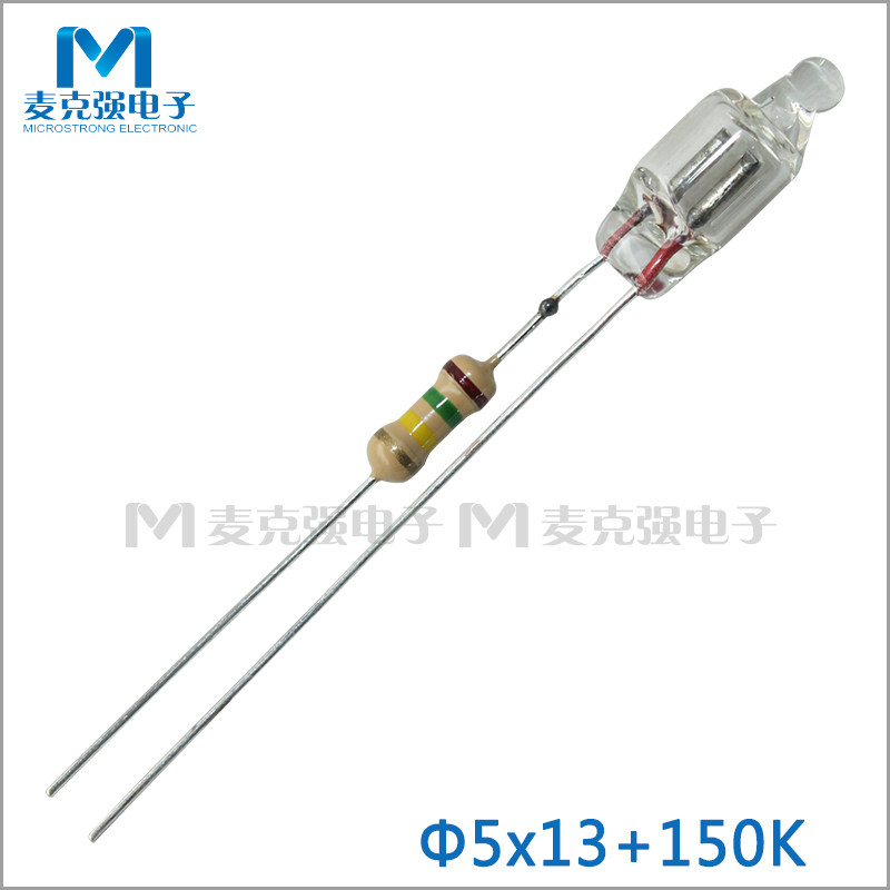 NE-2 red neon bulb connection resistance 5 * 13mm 150K electric welding neon light LED with resistance 220V